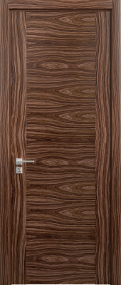 Межкомнатная дверь Практика Б4 Шпон fine-line, Орех декор, 600/700/800/900*2000 мм.