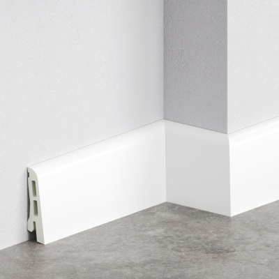 Плинтус 60 мм., шелк белый