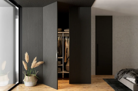 Скрытая дверь Invisible на себя, Под декоративные рейки в шпоне, 600/700/800*2000 мм. «Sofia» в Ярославле